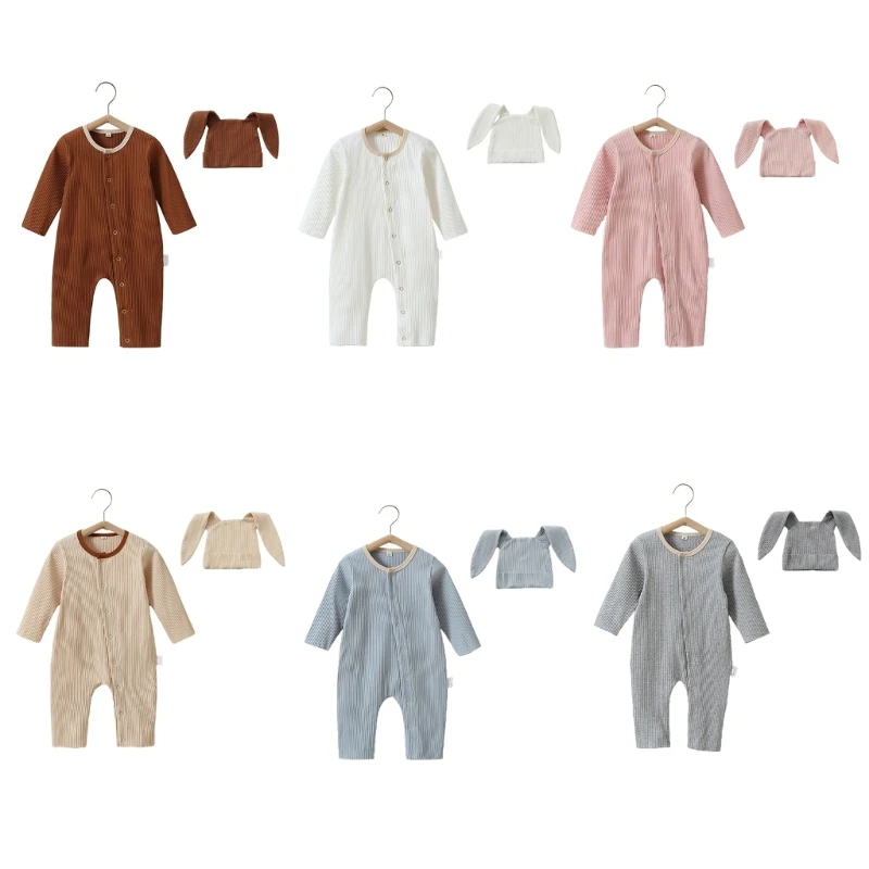 

Newborn Kid Baby Boys Girls Clothes Long Sleeve Striped Cotton Romper for Child BX0D