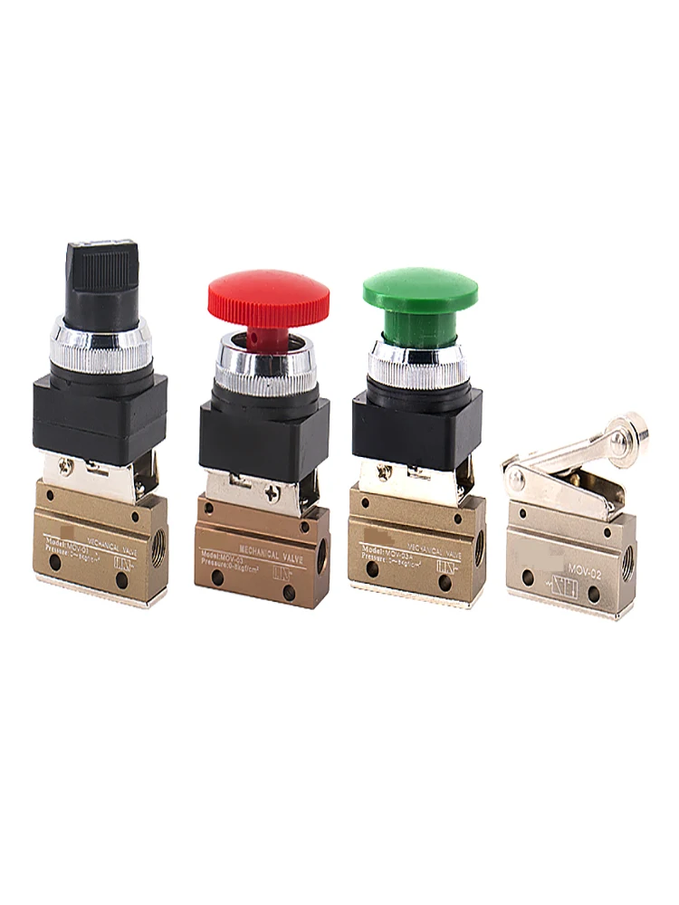 

Two-position two-way mechanical valve Pneumatic travel switch MOV-02 button switch knob Manual valve MOV-01/03A