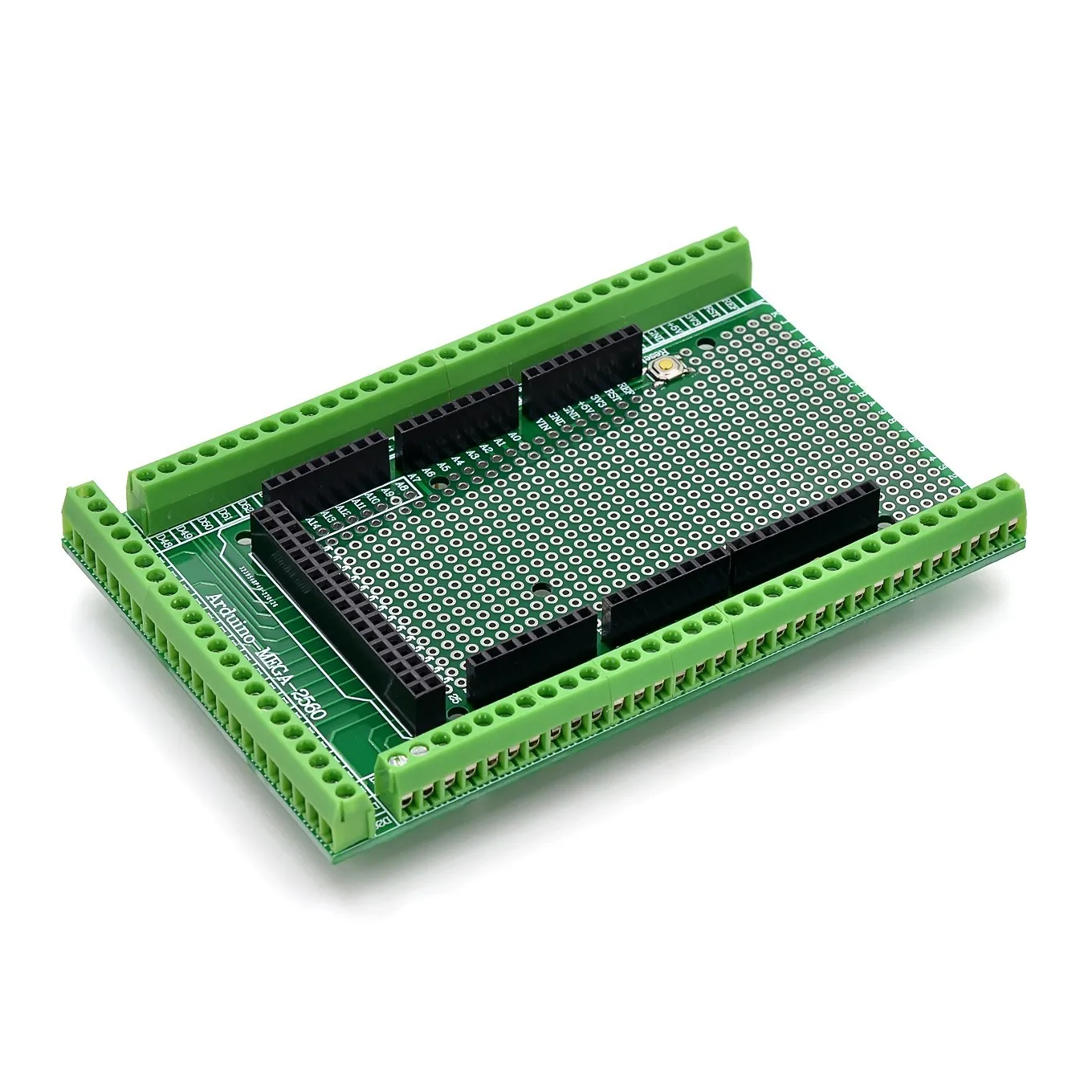 

Compatible With MEGA2560 Double-side PCB Prototype Screw Terminal Block Shield Board Kit For Arduino Mega 2560 / Mega2560 R3
