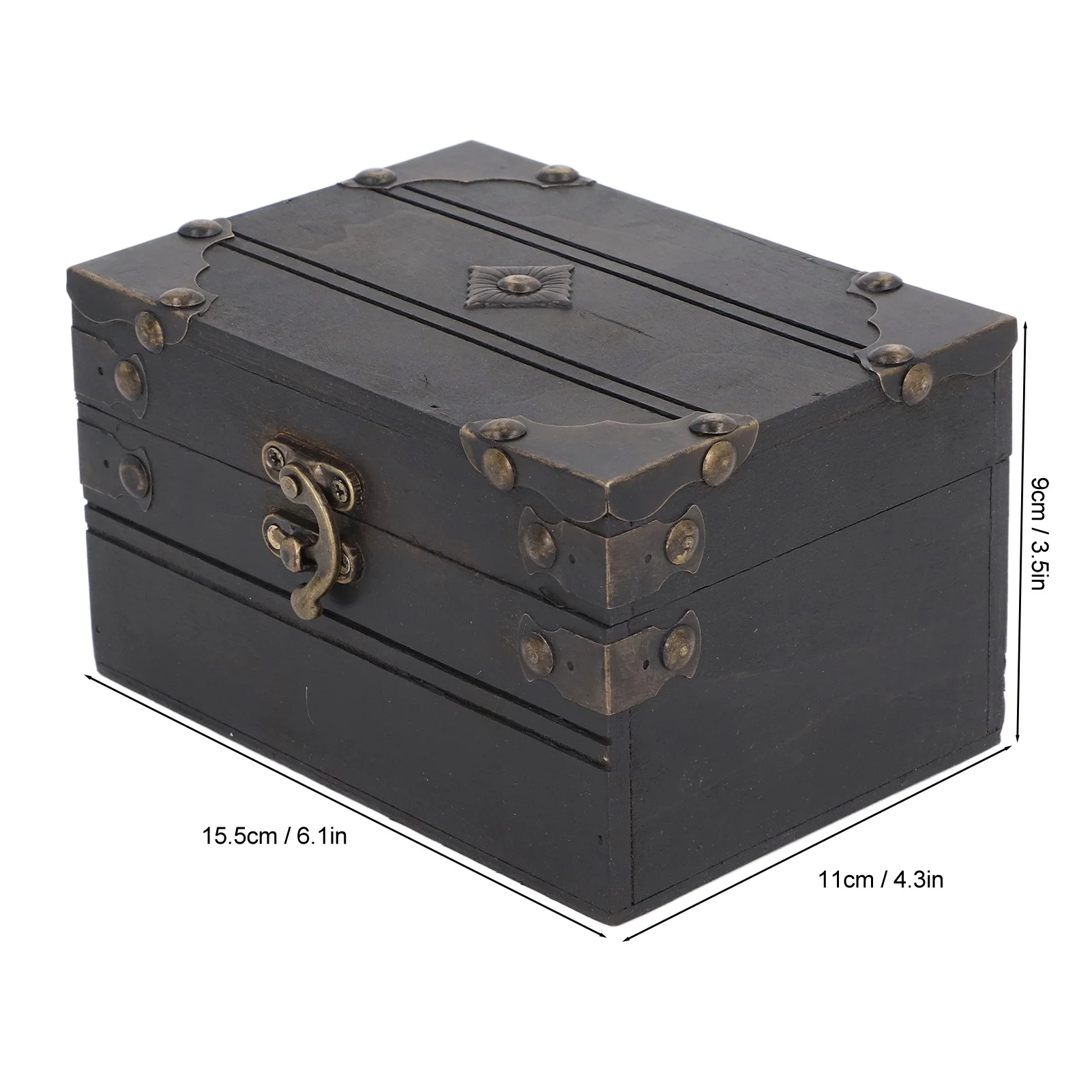 

Деревянная шкатулка для хранения украшений TOPINCN