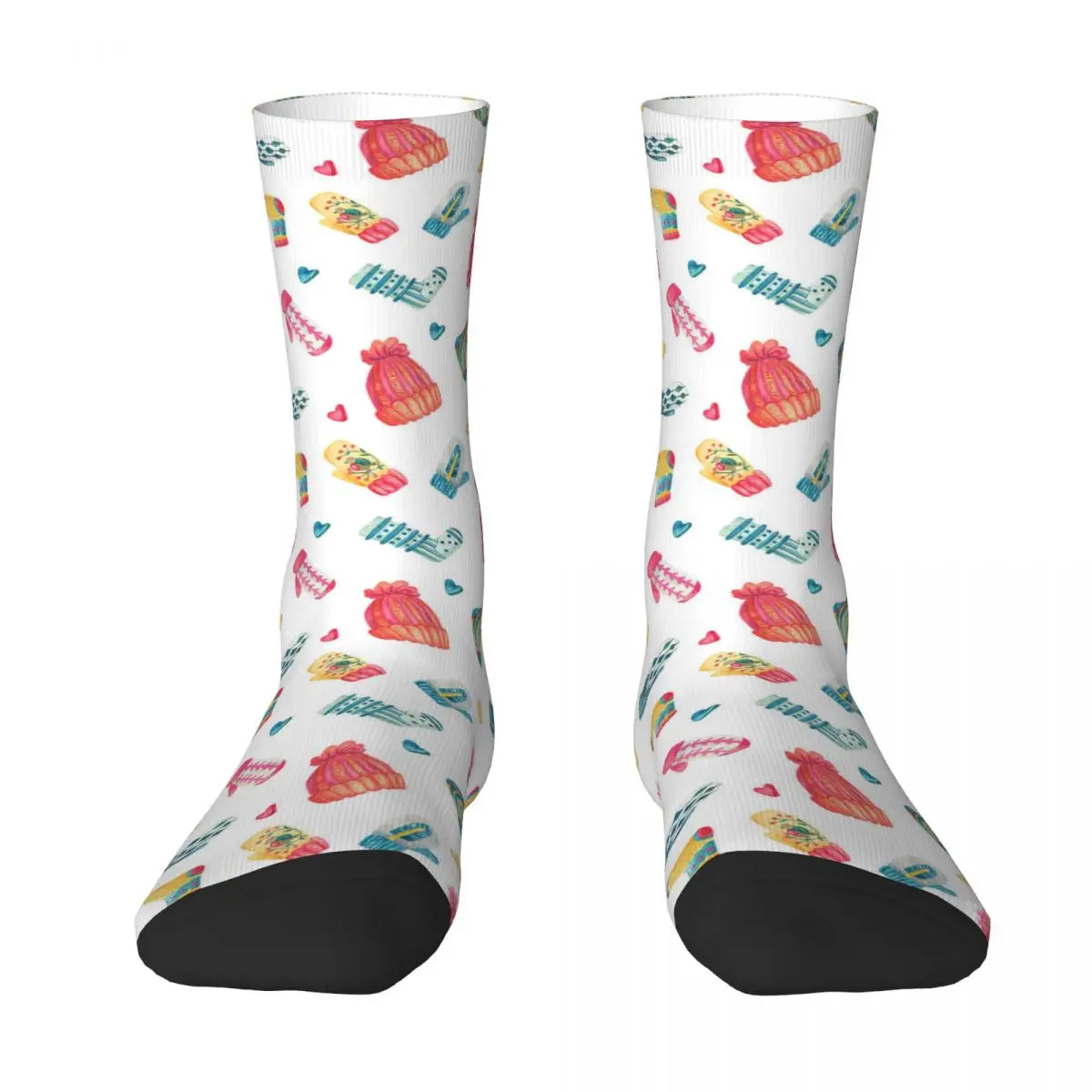 Watercolor Seamless Pattern With Knitted Warm Clothes Adult Socks,Unisex socks,men Socks women Socks