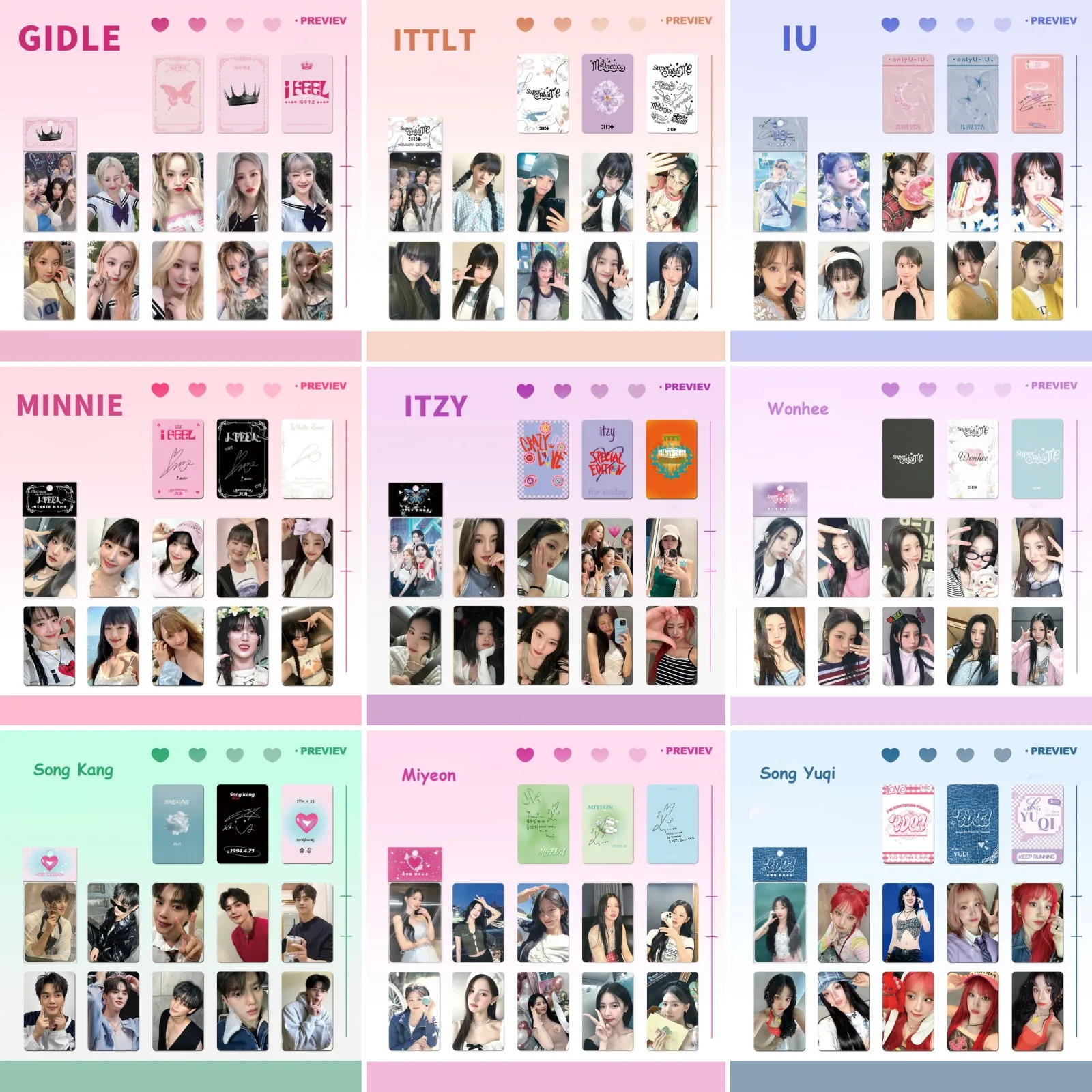 KPOP 10/пакет Корейская группа ЛОМО карты ILLIT ITZY IU круглый угол персональные