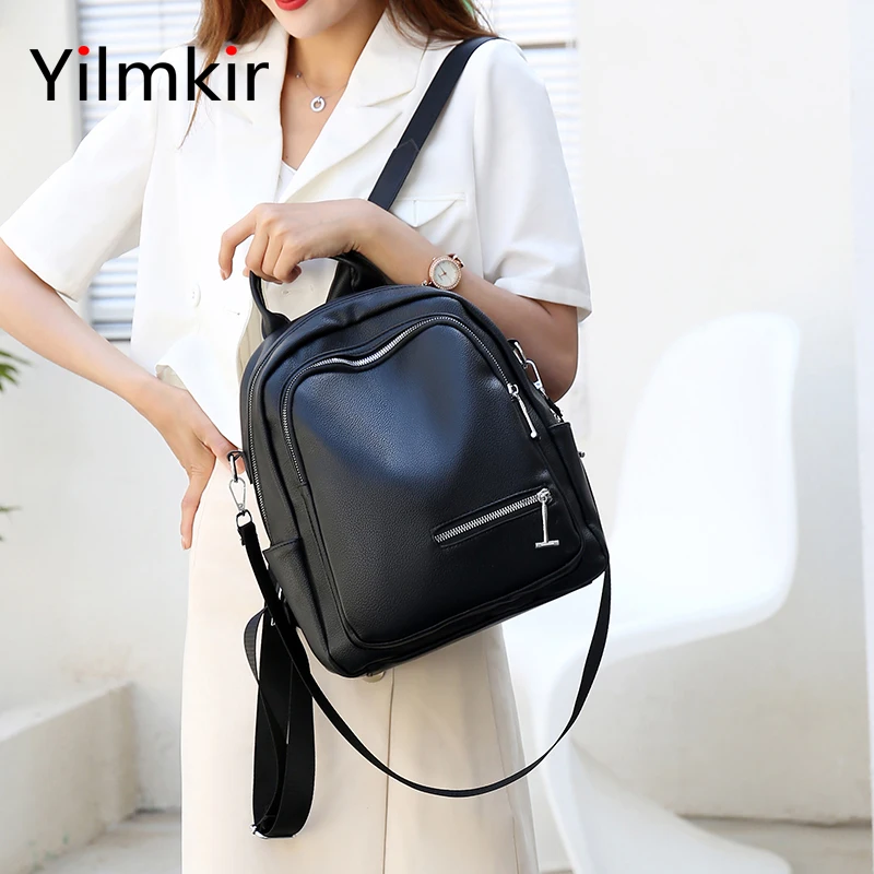 

Large Capacity PU Leather Casual Women Travel Backpack Multifunctional Portable Multifunctional Versatile Ladies Shoulder Bag