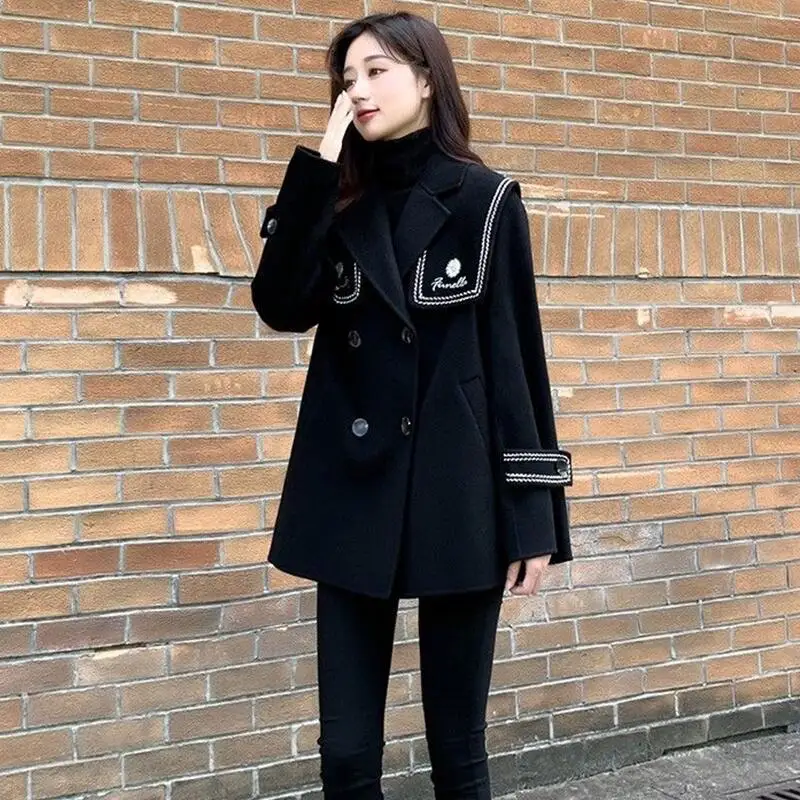 

Women's Coat Spring 2023 New Auutmn Woolen Jacket Women Clothes Long Slim Thick Warm Wild Long Sleeve Coats Female Jackets