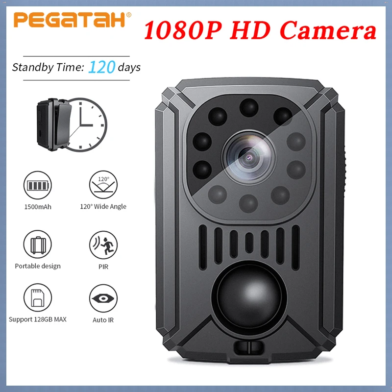 

Small Nanny Camera Mini PIR Video Camera Back Clip Photography DV Micro Camcorder HD 1080P Record Body Motion Activated for Car