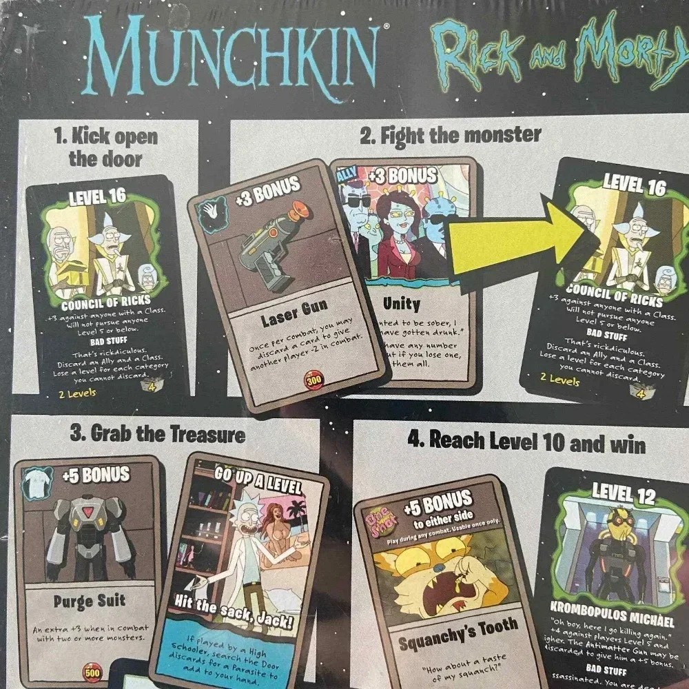 MUNCHKIN Рик и Морти Взрослые плавать официально лицензированные карты настольная