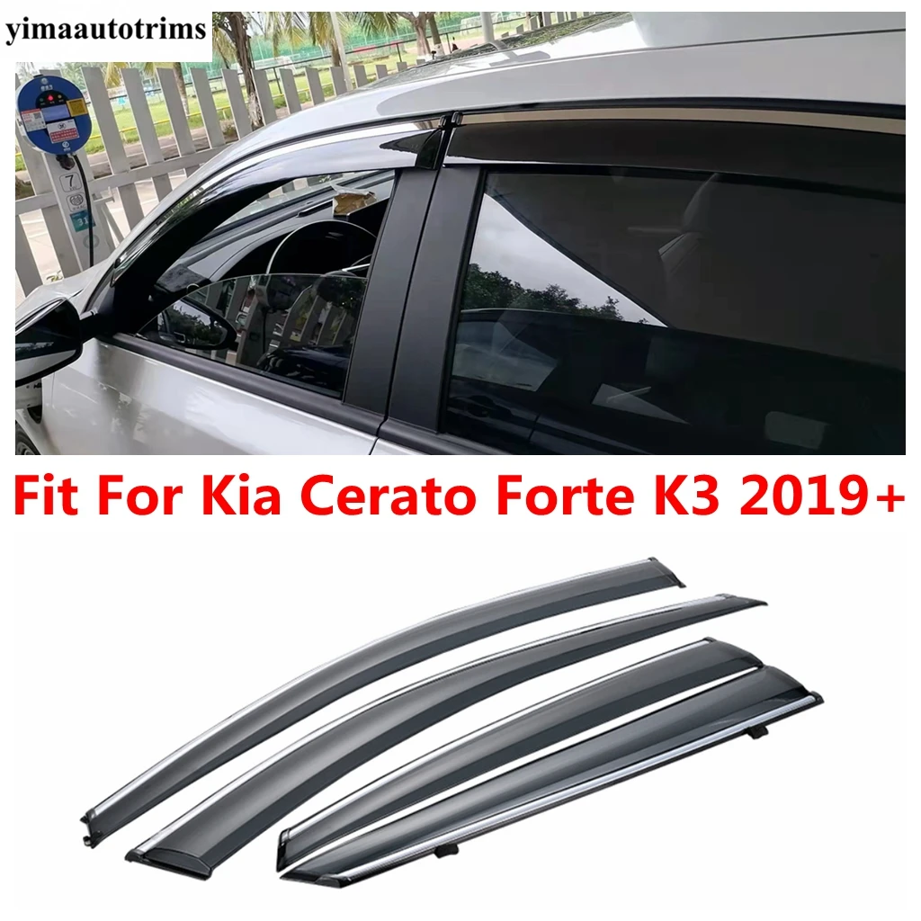 

4PCS Car Window Visor Rain Sun Wind Smoke Guard Vent Shade Shelters Deflector Accessories For Kia Cerato Forte K3 2019 - 2022