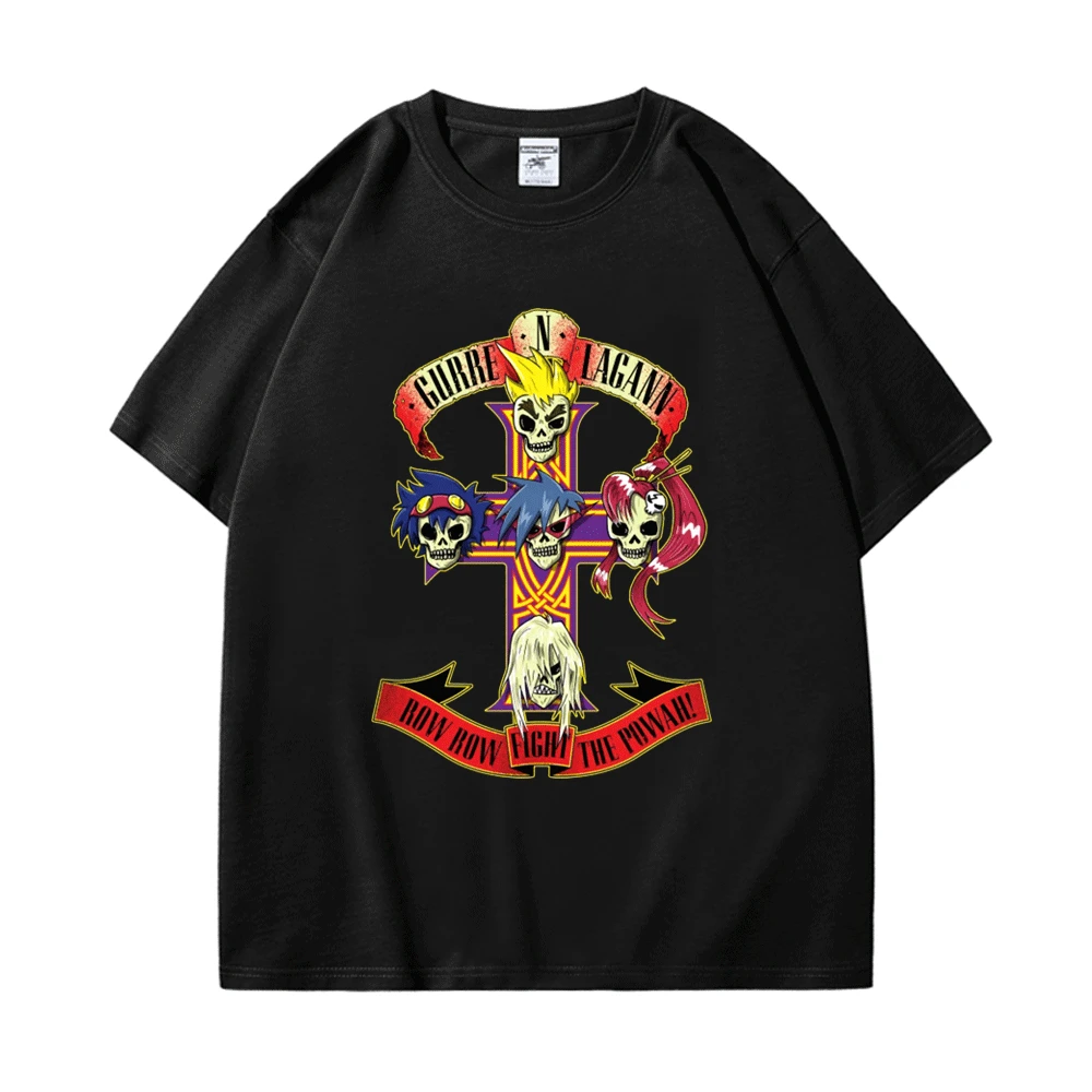 

Japan Anime Tengen Toppa Gurren Lagann Graphic T Shirt Men's Oversized Fashion Streetwear T-shirt Short Sleeve Unisex Tee Shirt