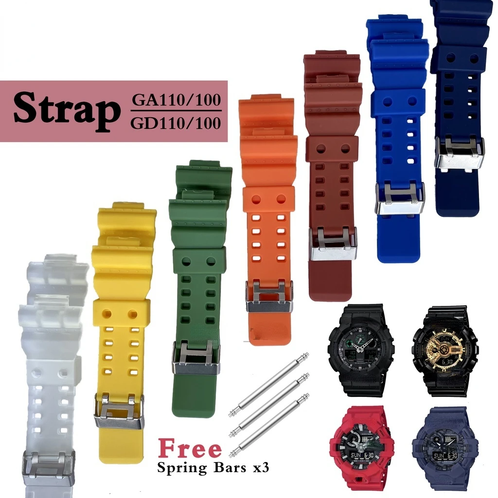

Silicone Strap For Casio G Shock GA110 GA100 GD100 GD110 Watchband Ga110 Bnb Ga-100 Ga300 Dw5600 6900 Durable Belt Watch Correa