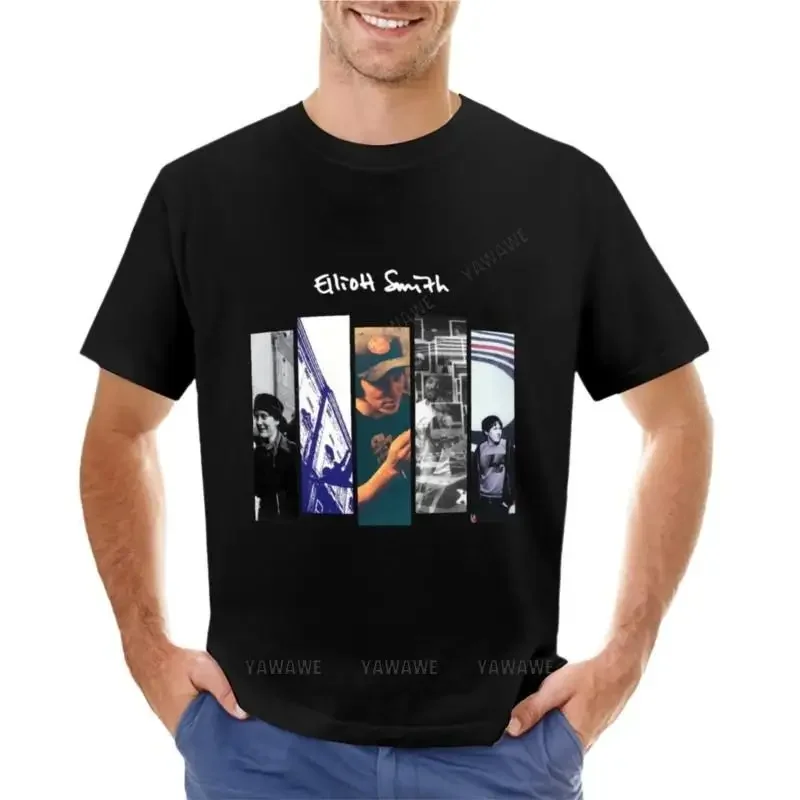 Хлопковая мужская футболка Elliott-Smith летний топ белые футболки для мальчиков новая