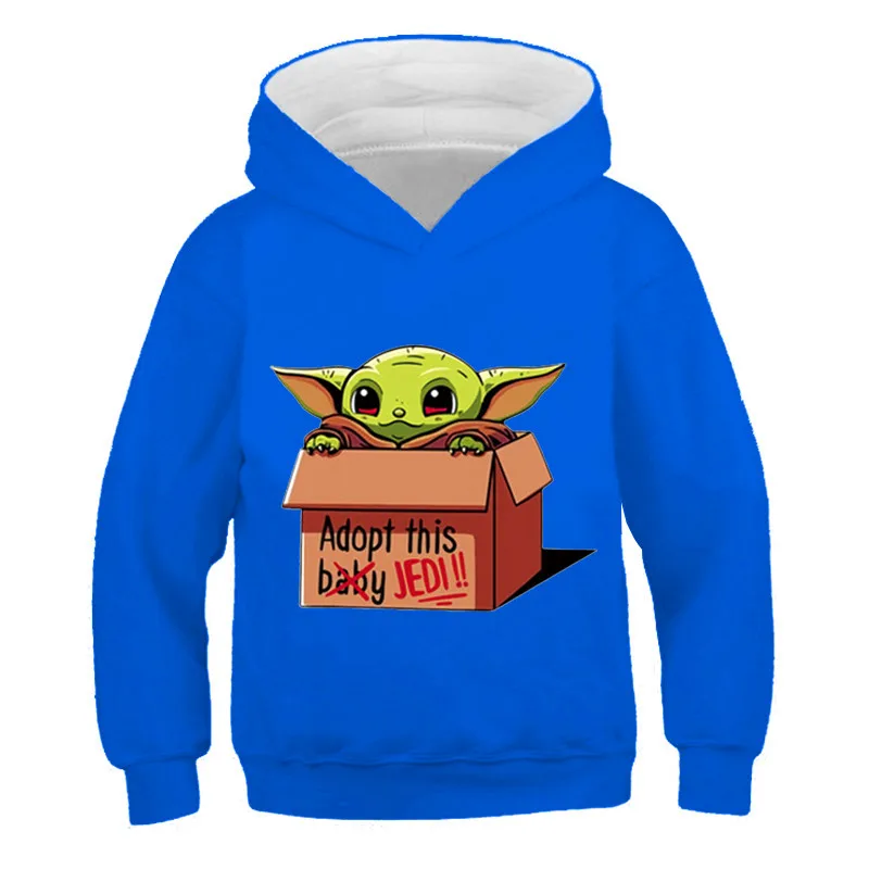 

Детская толстовка Yoda для детей, осенне-зимний теплый свитер Мандалора, модный костюм Yoda для мальчиков и девочек, пуловер