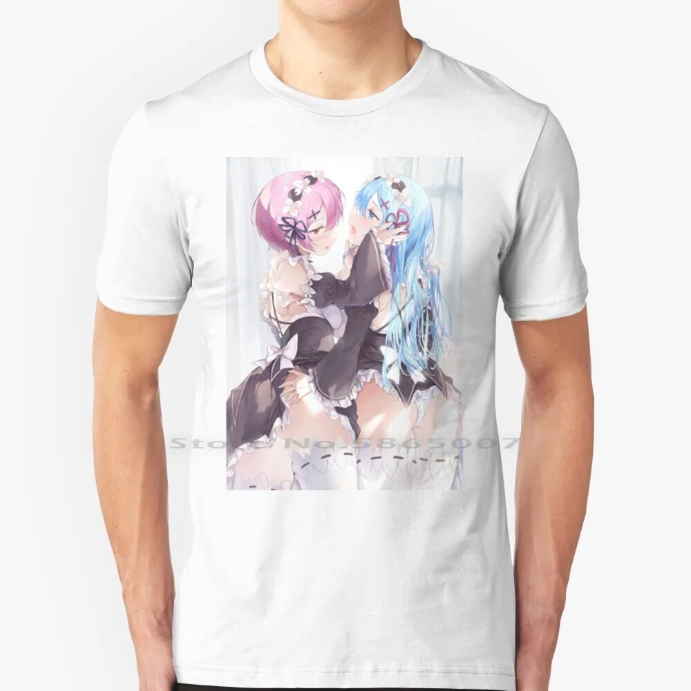 Футболка Rem &amp Ram 1 из 100% хлопка Emilia Sexy Re Zero Oppai светлая кожа горничная с большой