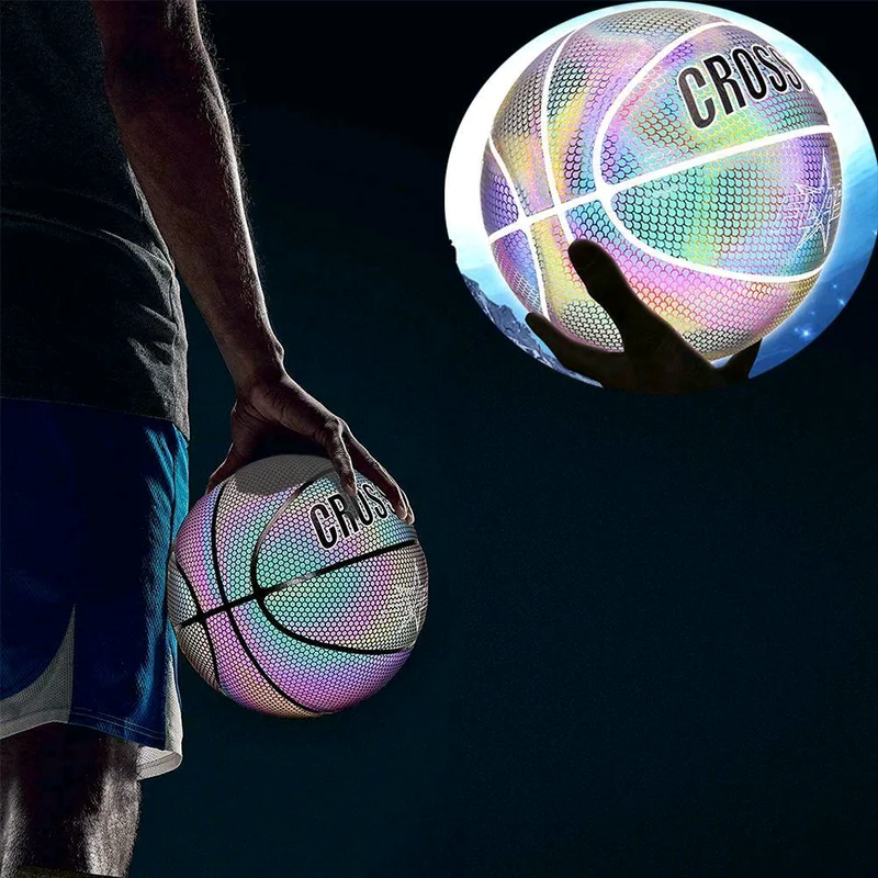 

Luminous Basketball Ball 7 Size Reflective Basketball Cool Holographic Baloncesto Sport Basketball Light Up Training Basketball
