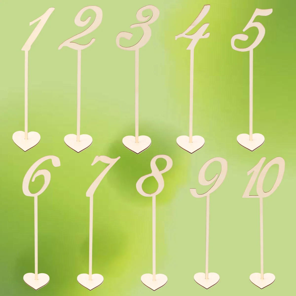 

10pcs 1-10 Wooden Table Numbers Holder Base for Rustic Wedding Birthday Party Seat Decoration