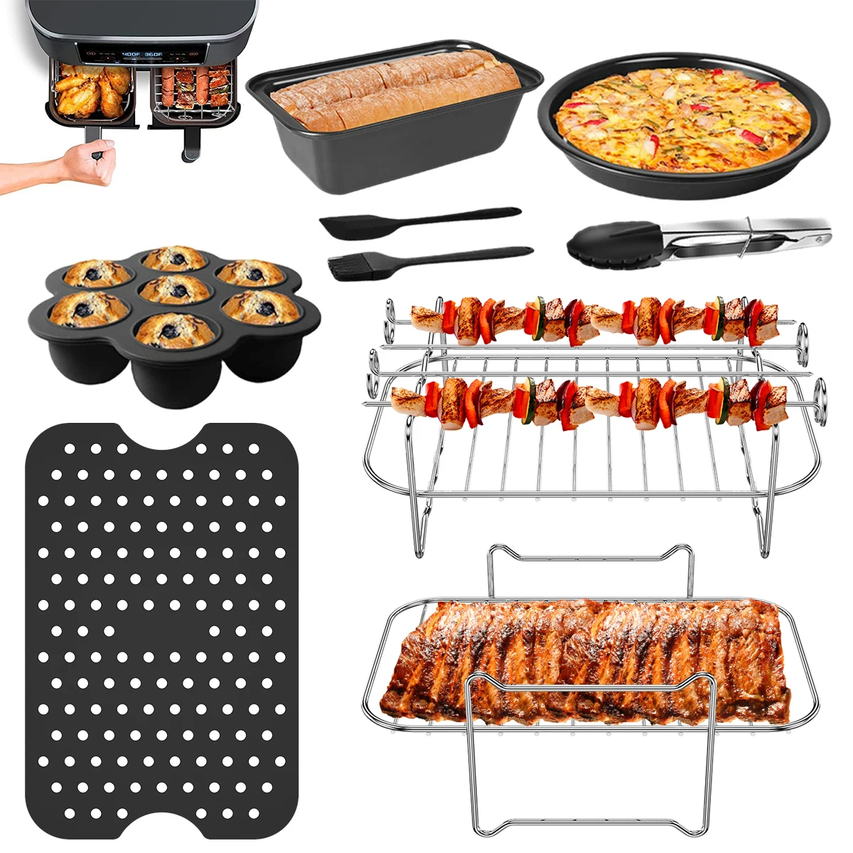 

9 шт., термостойкая сковорода для жаропрочного гриля, из нержавеющей стали