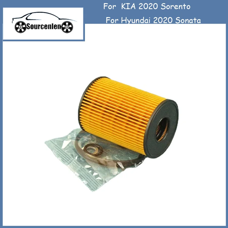 

1Pcs/Lot Car Oil Filter Element Suit for KIA 2020 Sorento For Hyundai 2020 Sonata OEM NO 26350-2S000