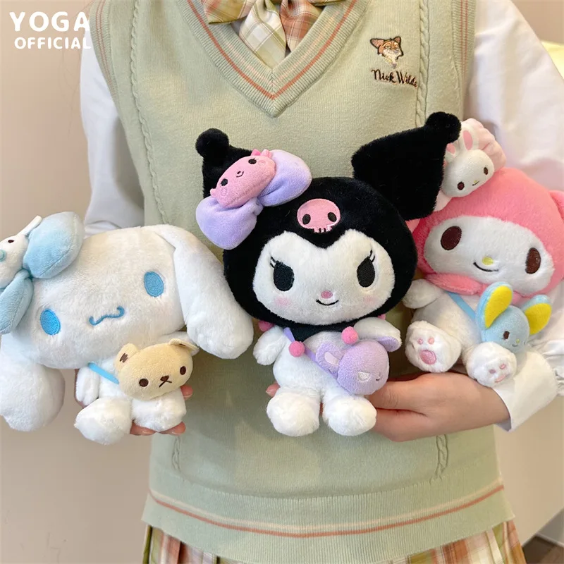 

3 Styles Sanrio Plush Anime Cartoon Kawali Kuromi My Melody Cinnamoroll Soft Stuffed Doll Pendant Toys Girl Kids Xmas Gift