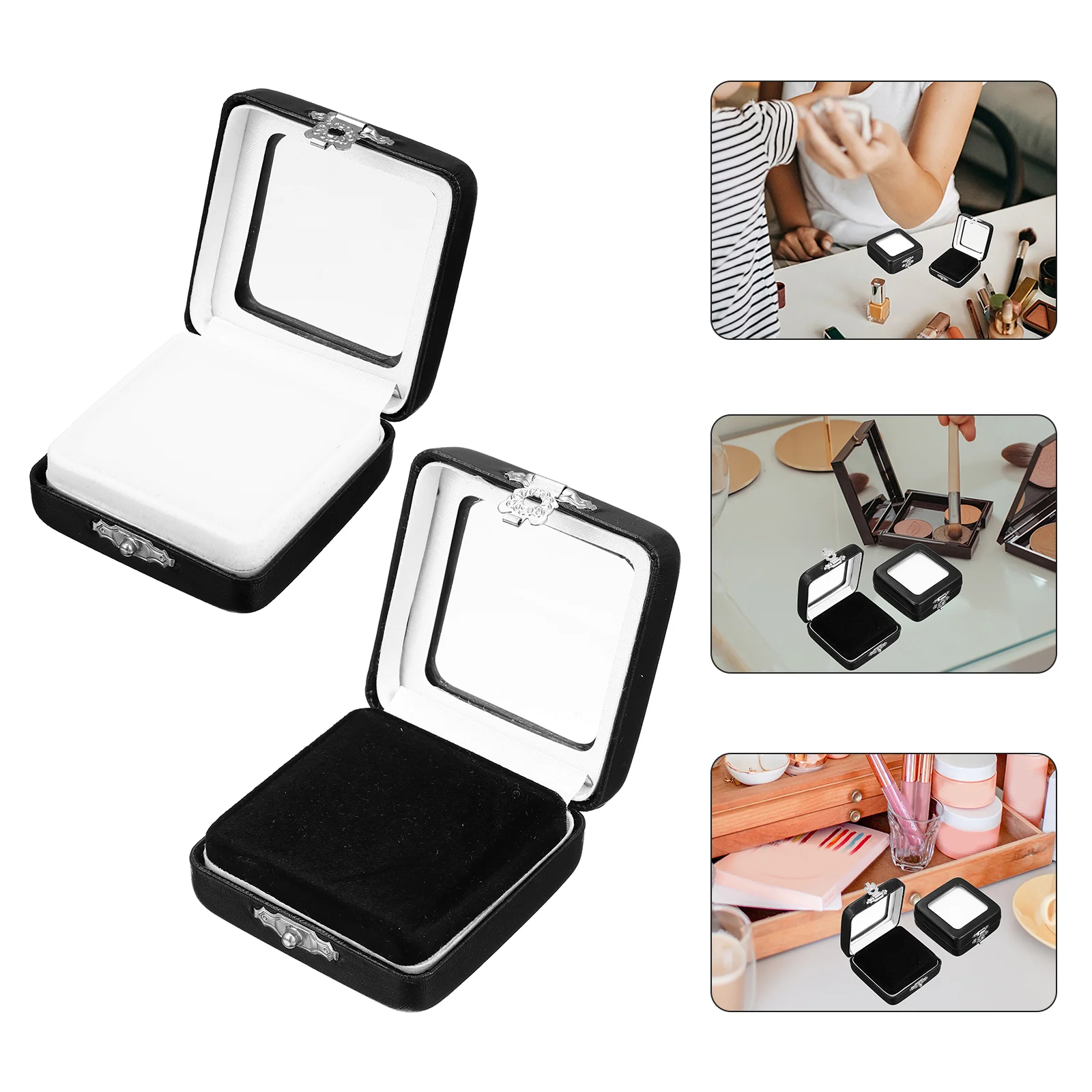 

2pcs Valentine's Day Engagement Wedding Christmas Earring Display Box Jewelry Box Small Earring Gift Box