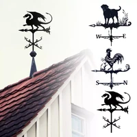 weathervane wind direction roof retro flying dragon dog cock metal weather vane measuring tools for farm architecture decor