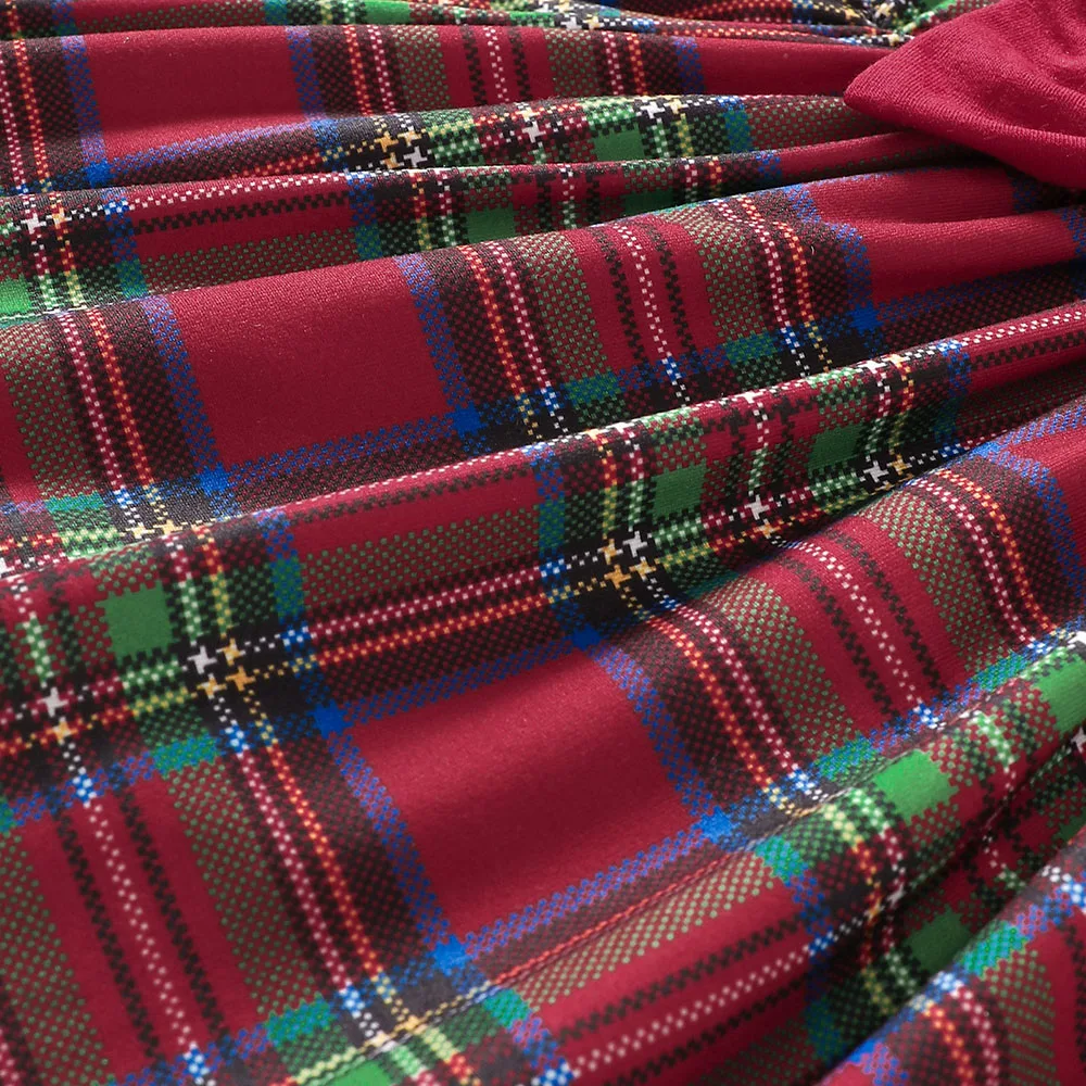 2024 рождественские платья для младенцев с принтом Санта-Клауса клетчатое платье