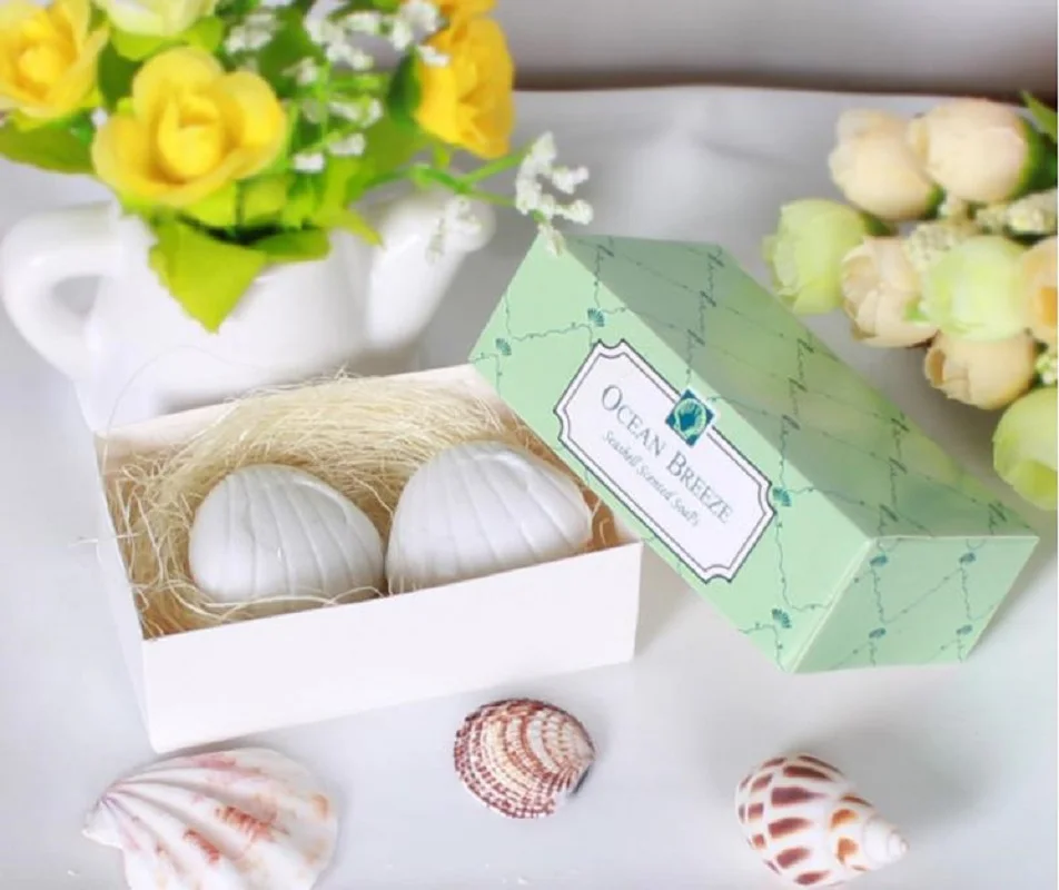 

10sets/lot Wedding Favors&Gifts Scented Soap sea shell Shape,Wedding guests gifts,Baby Shower Favor Gift