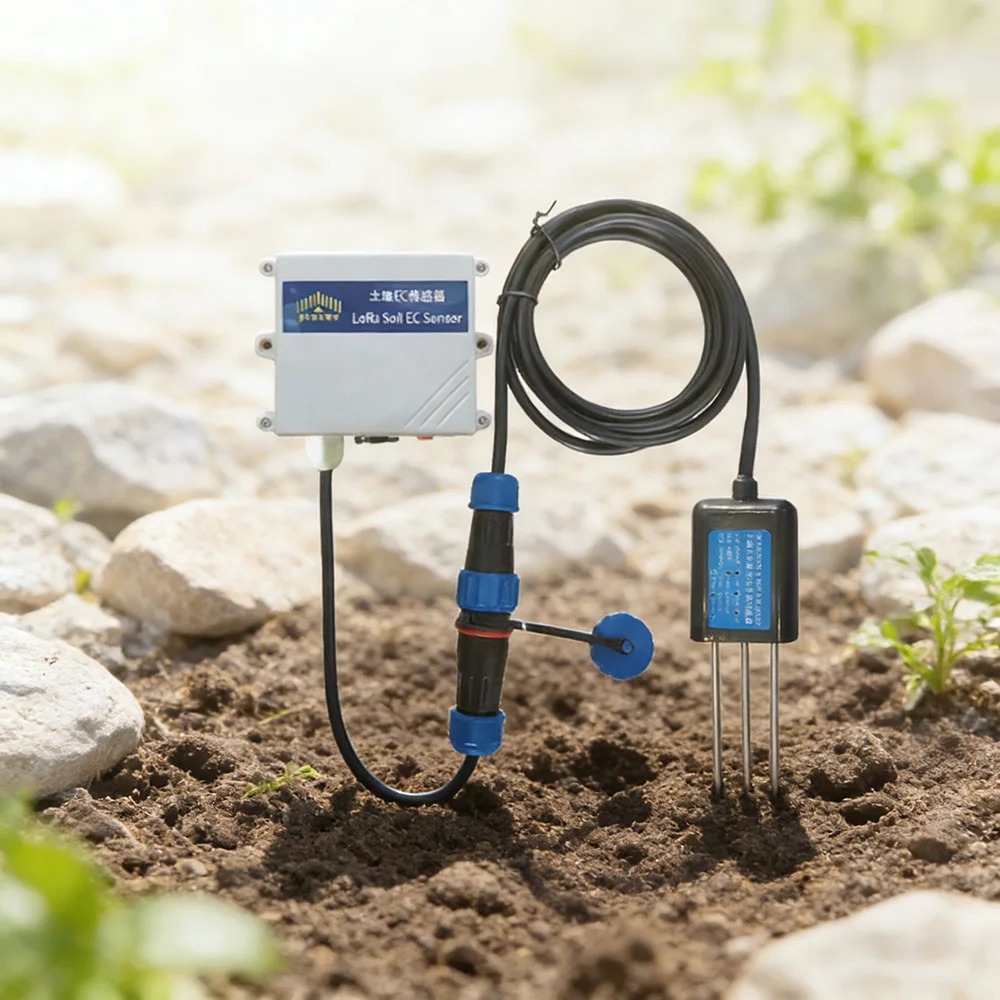 Фото Высокоточный сельскохозяйственный датчик ZONEWU LoRaWAN 3-в-1 для измерения температуры, влажности и электропроводности почвы №1