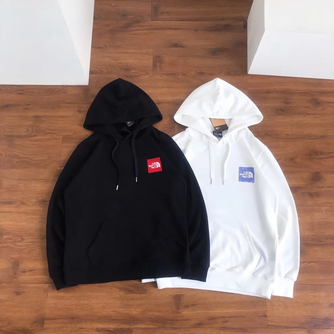 

2023 New all-match square love print hooded sweater couple models pullover men and women models pure cotton with hood