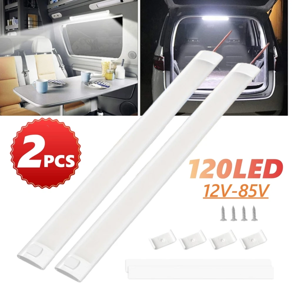 

2PCS 120 Светодиодный фургон Багажный светильник 12v / 24v Тележка потолок Светодиодный прицеп Грузовой автомобиль Ламповый катер Свет в помещении