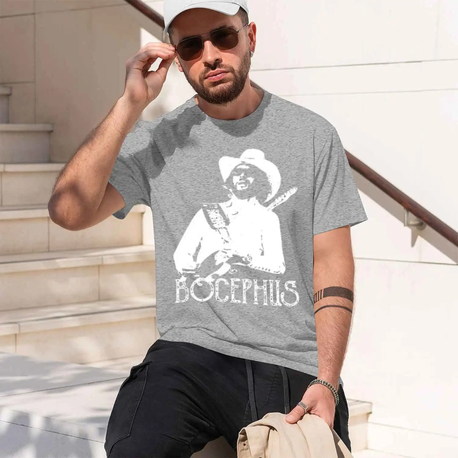 Фото Винтажная футболка Retro Bocephus Vintage Hank Jr Distred Williams Funny ian, уличная одежда с принтом, новая модель 2026 года, с коротким рукавом и круглым вырезом №3