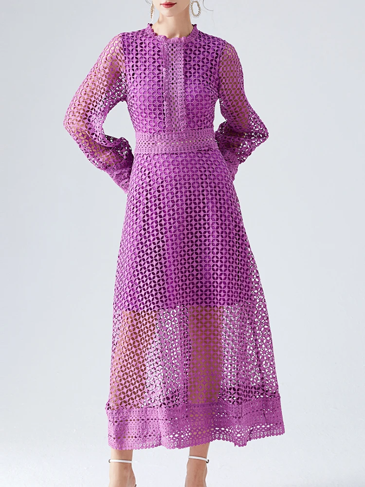 

Женское длинное вечернее платье, Элегантное Белое Кружевное Платье макси с рукавами-фонариками