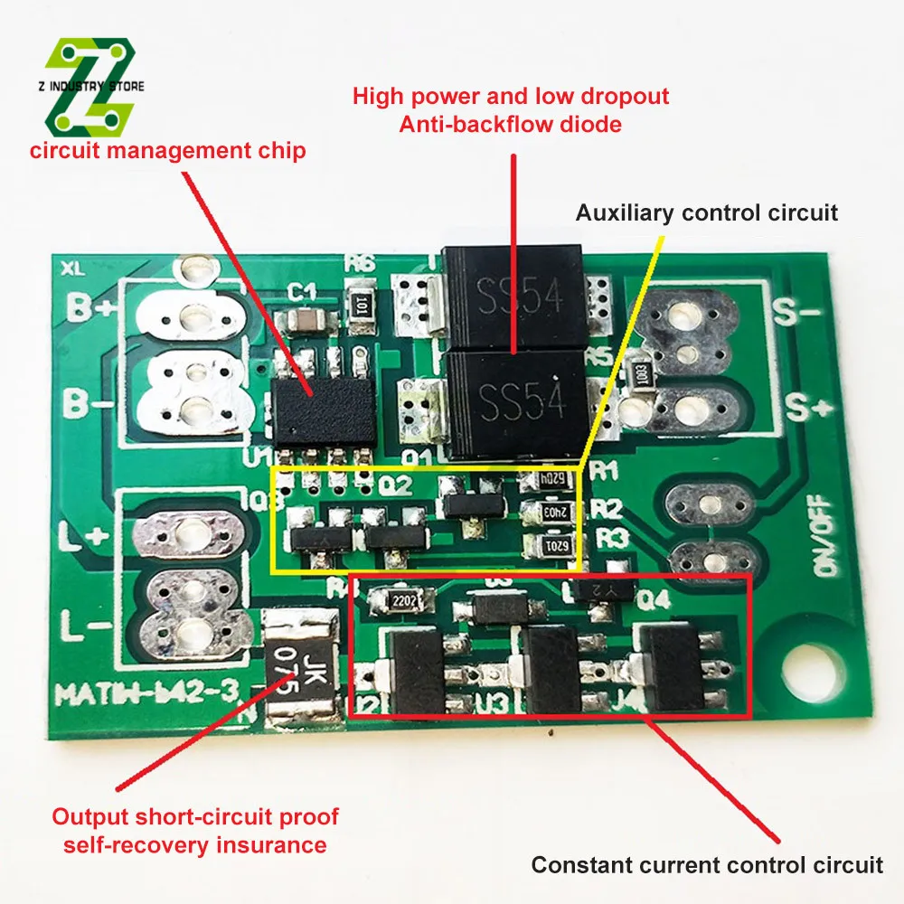

Solar Generator Charge Controller Light Control Circuit Switch Lithium Battery Charging Board Drive 600ma 1000ma