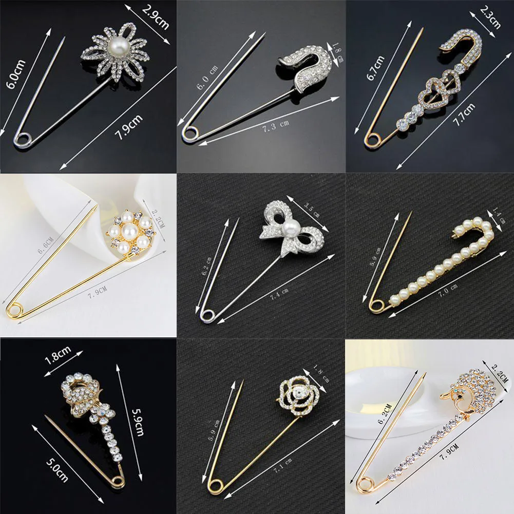 

Brooches Pin Jewelry for Women Suit Hats Clips Sweater Coat Decorative Rhinestone Pearl Brooch Pins Fashion Jewelry Gift 1pcs