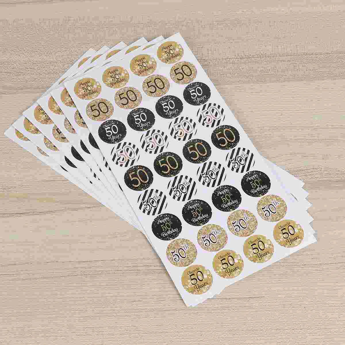 

216 Pcs Birthday Decals Bottle Labels Applique Candy Sticker Packaging Stickers