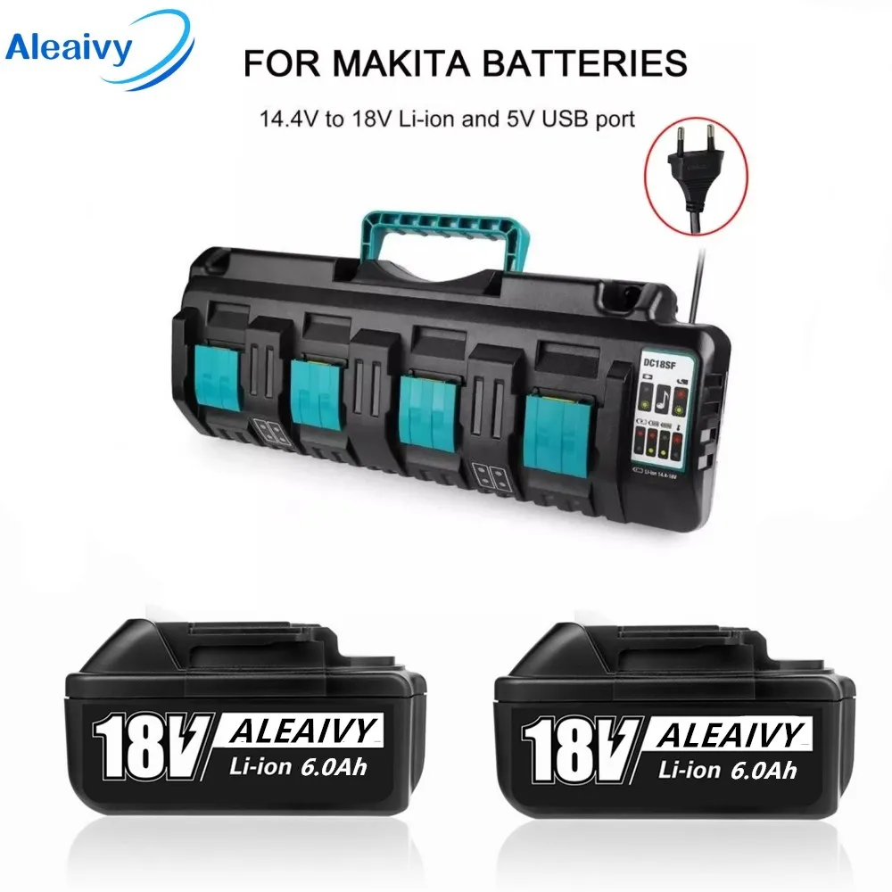 

For Makita 18V 14.4V 4*3A Double Li-Ion Battery Charger DC18SF For Makita 14.4V 18V 20V BL1830 BL1840 BL1850 BL1860 Bl1430 Tool