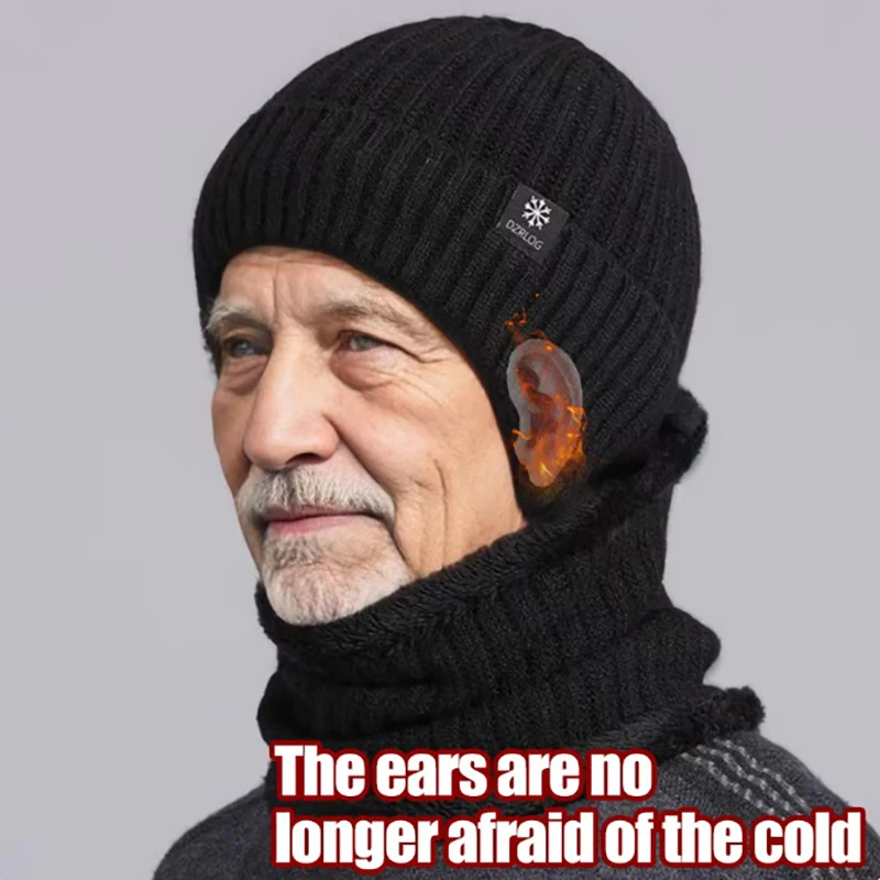 Мужская зимняя вязаная шапка с ушами Nike