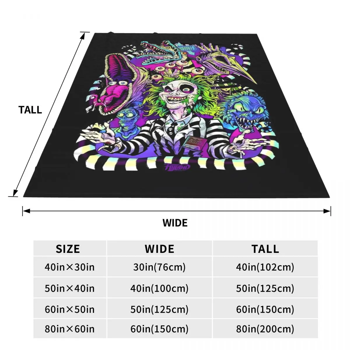 Теплое одеяло для кемпинга B-Beetlejuice Horror Art фланелевое покрывало дивана кресла