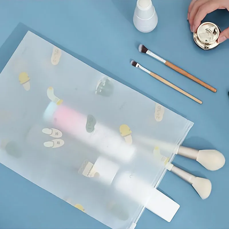 

Zipper Toiletry Storage Brush Cosmetics Cloth Wash Case Transparent Cosmetic Bags Women Travel Waterproof Makeup Bag Organizer