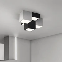 nordic creative ceiling lamp bedroom simple square ceiling led light master room contrast black and white dining room lighting