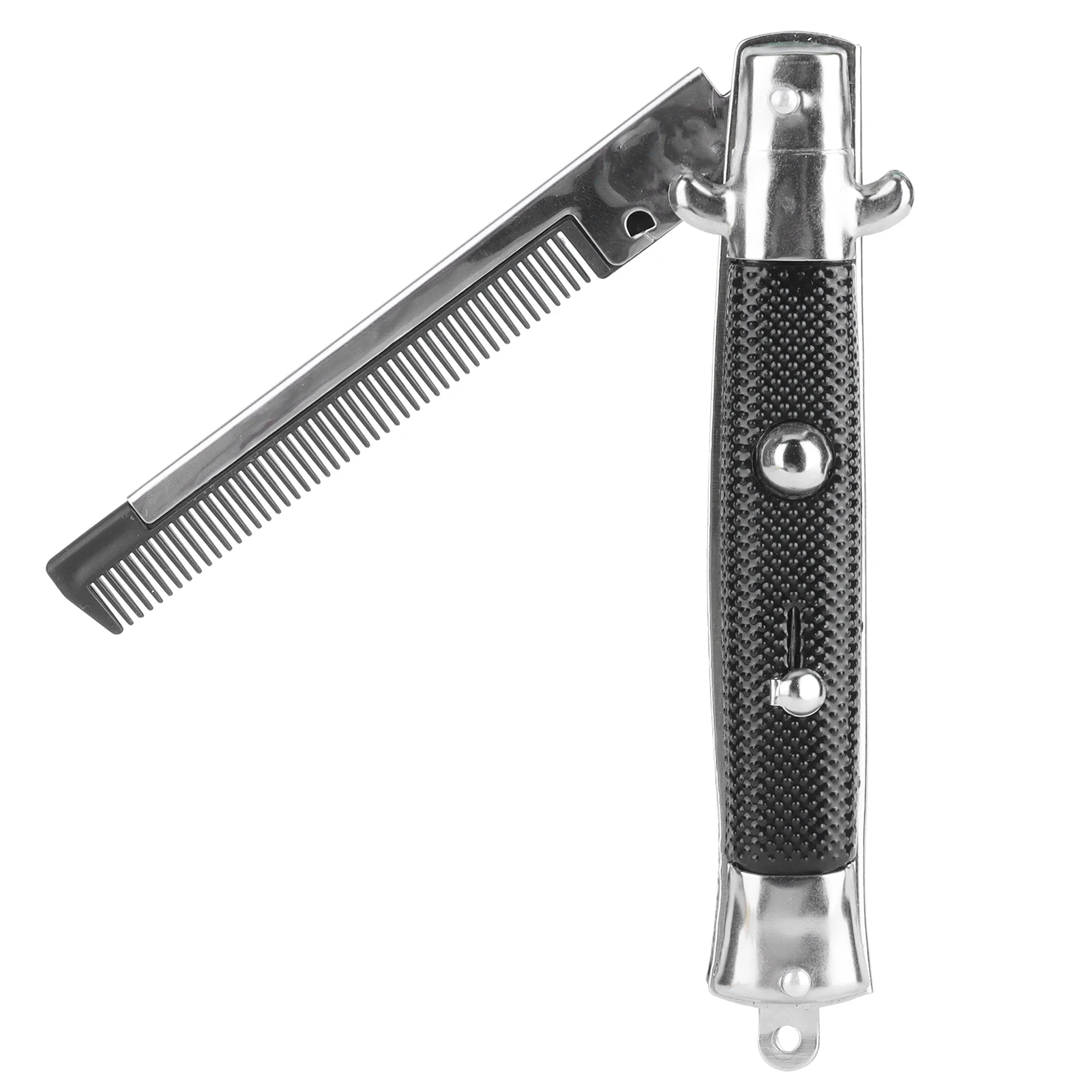 

Man's Spring Pocket Oil Hair Comb Folding Automatic Push Button Hair Brush Hairdressing Comb