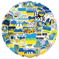 1050pcs blue yellow ukraine peace stickers ukraine national flag stickers suitcase luggage laptop skateboard kids gifts toys
