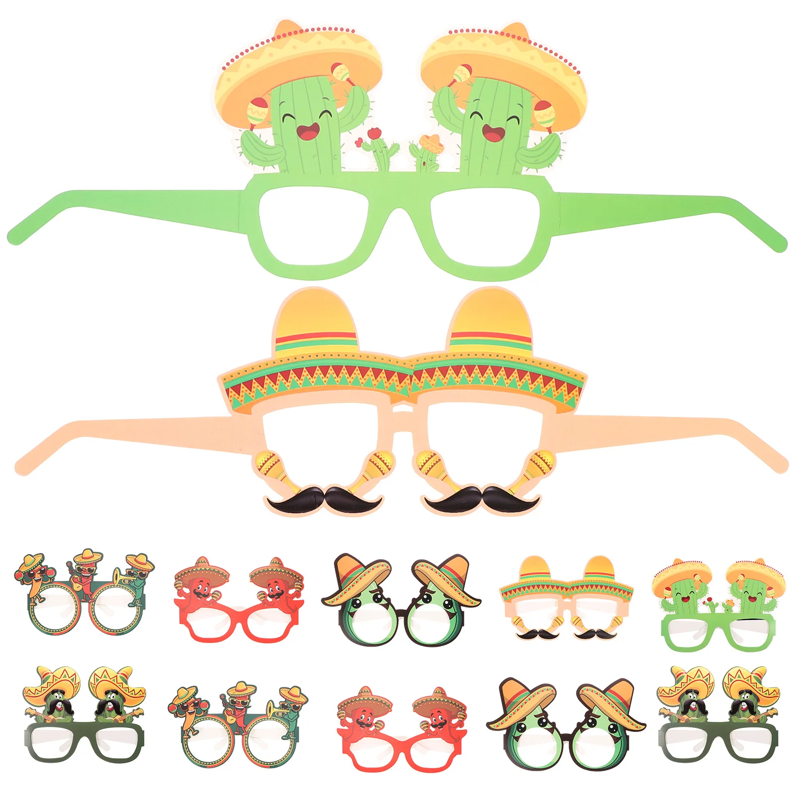 12 шт. украшения для вечеринки тако мексиканские бумажные очки реквизит