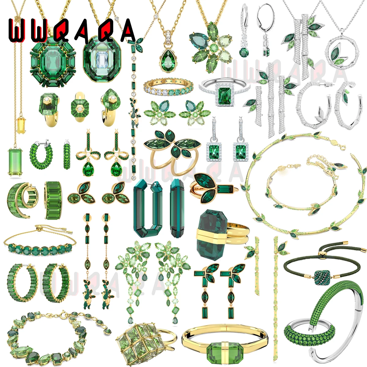 

Original 2023 New Lucent Fine Jewelry Sets Charming Green Leaf Crystal Fashion Necklace Earring For Women's Anniversary Gift