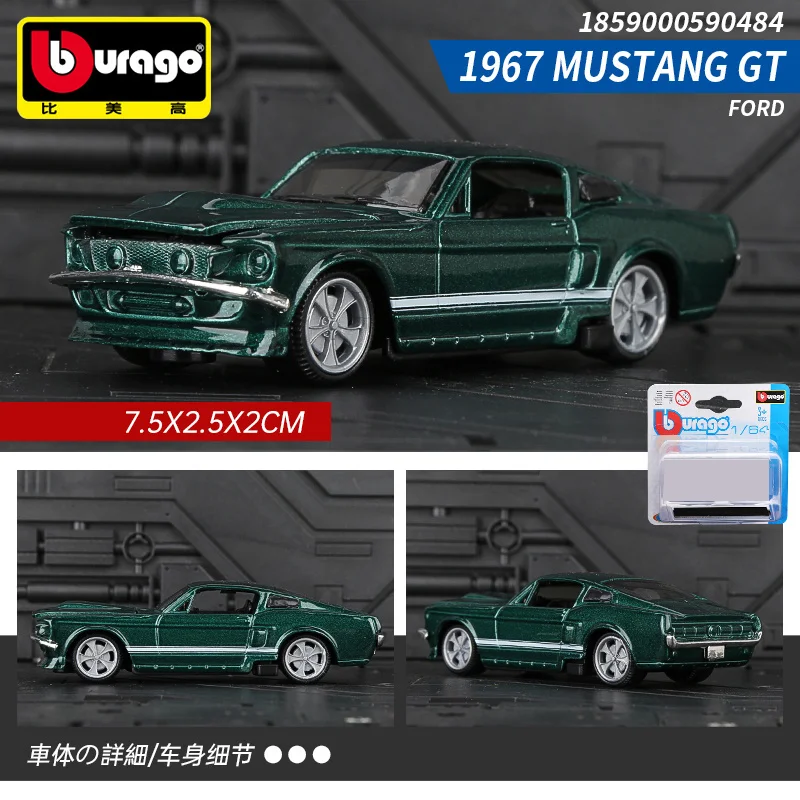 

Bburago 1:64 FORD 1967 MUSTANG GT Alloy Model Mini Car Diecasts & Kids Toys Vehicles Toy Pocket Car Decoration Gift For Children