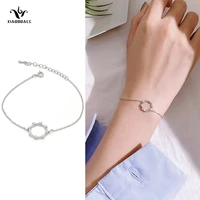 xiaoboacc s925 silver chain bracelet for wome fashion silver plated crystal chain bracelet jewelry