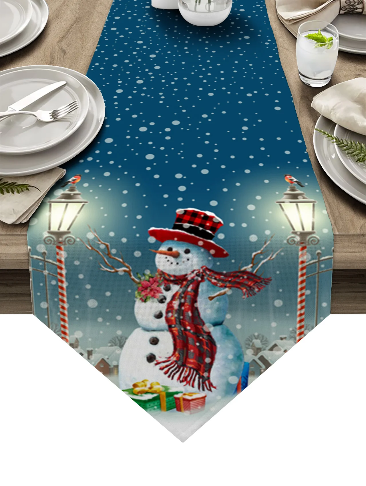 

Подарочная скатерть в виде рождественского снеговика, деревни, свадебное украшение, скатерть для дома, отеля, вечеринки, кухни, обеденного с...