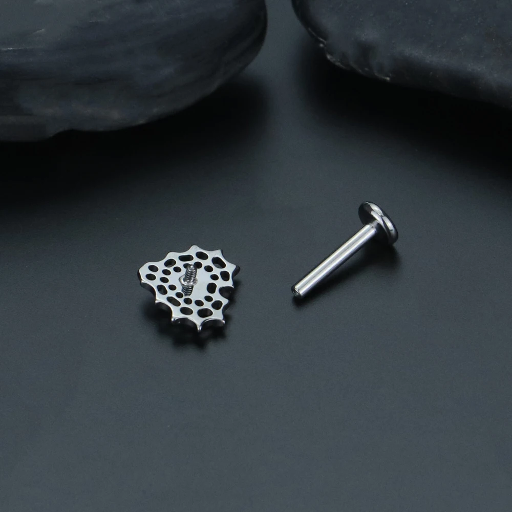 Серьги-гвоздики из титана F136 в форме сердца ювелирные украшения для пирсинга с