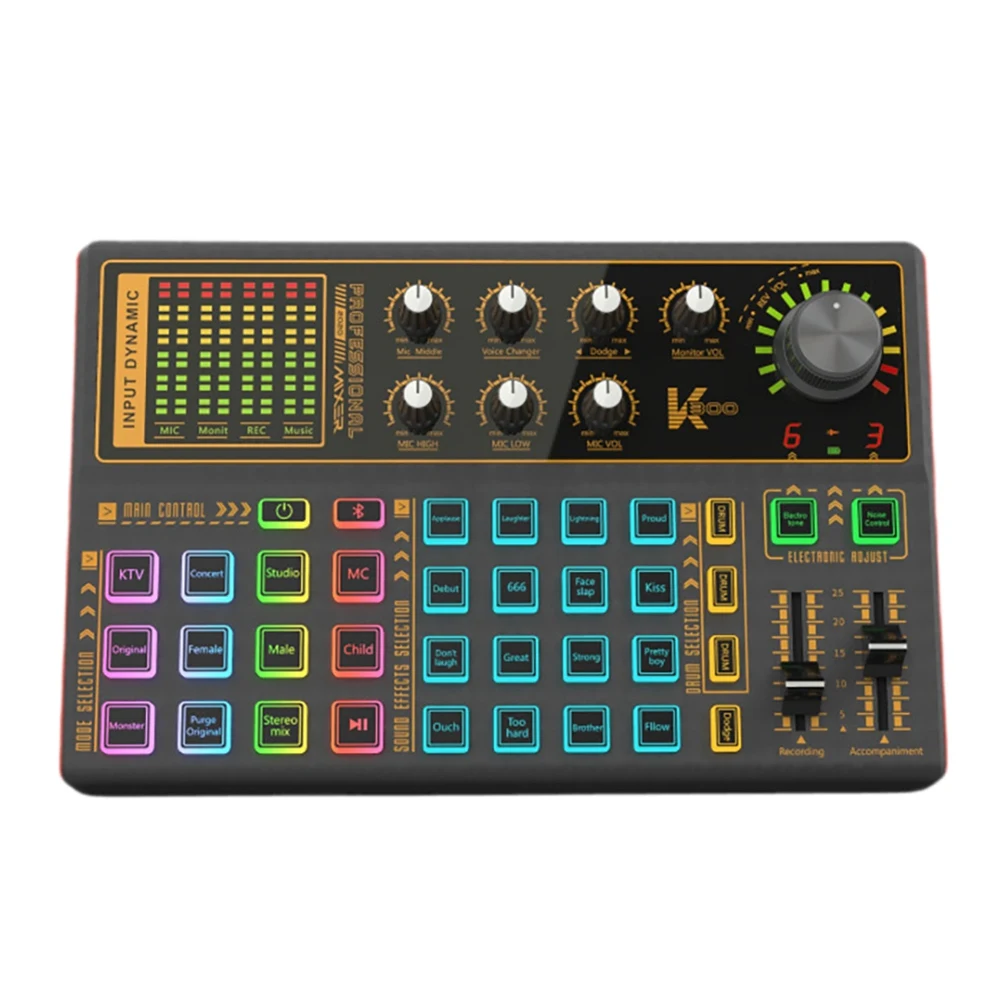 

Bluetooth Sound Card Mixer External USB Audio Sound Card for Live Broadcasting Recording Podcasting Music