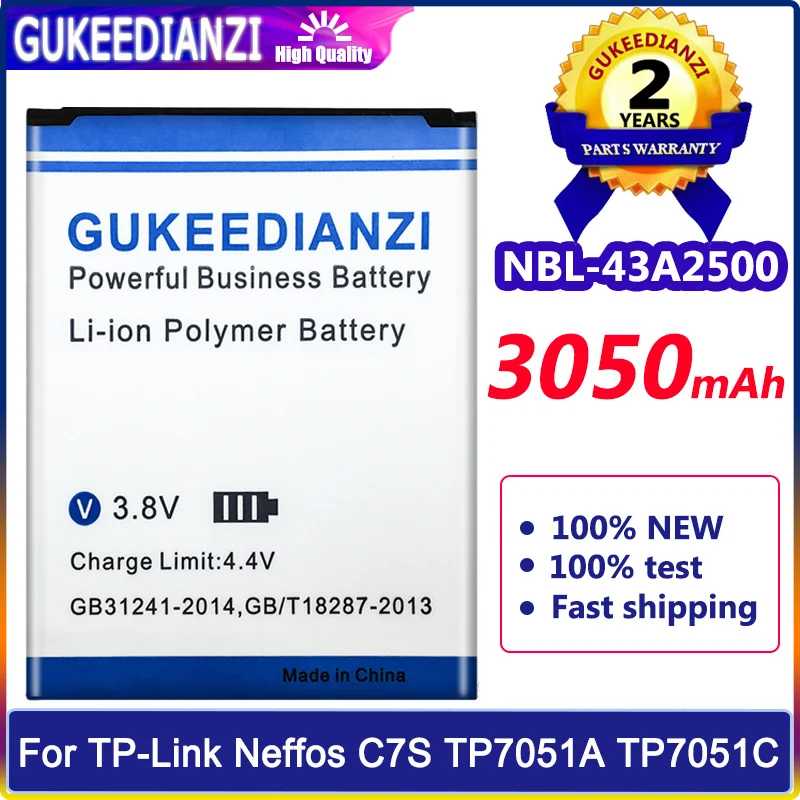 

3050mAh NBL-43A2500 Large Capacity Replacement Battery For TP-Link Neffos C7S TP7051A TP7051C High Quality Battery Bateria