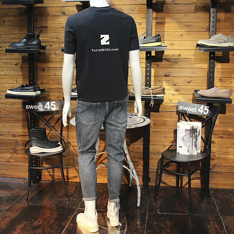 Осенне-зимняя мужская мягкая шерстяная утолщенная футболка с круглым вырезом