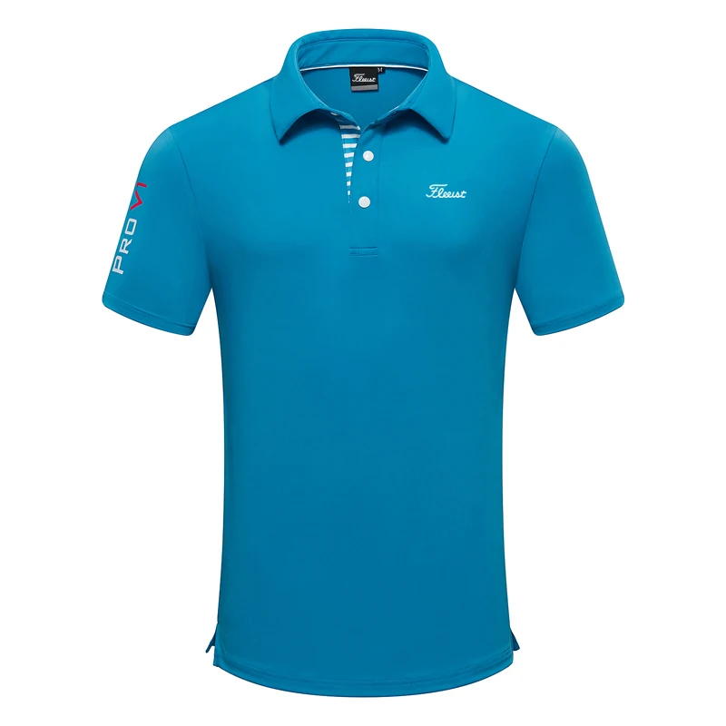 Summer Men's Wear Golf Shirts Quick-Drying Breathable Polyester/Spandex Short Sleeve Golf Clothing